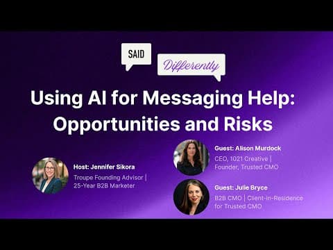 Using AI for Messaging Help - Opportunities and Risks